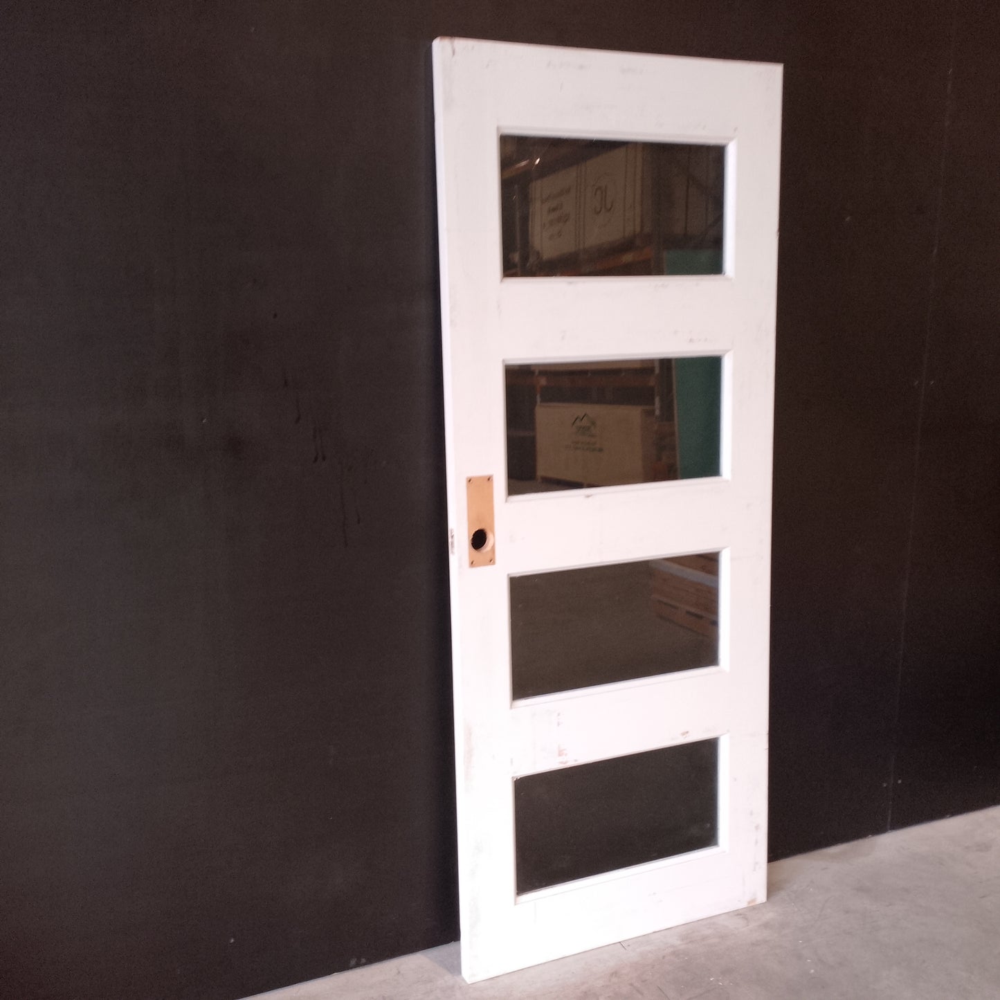 External Timber Door - 2040h x 820w Solid Core w/ 4 X Clear Glass  (XS24) *Factory 2nd* 30665