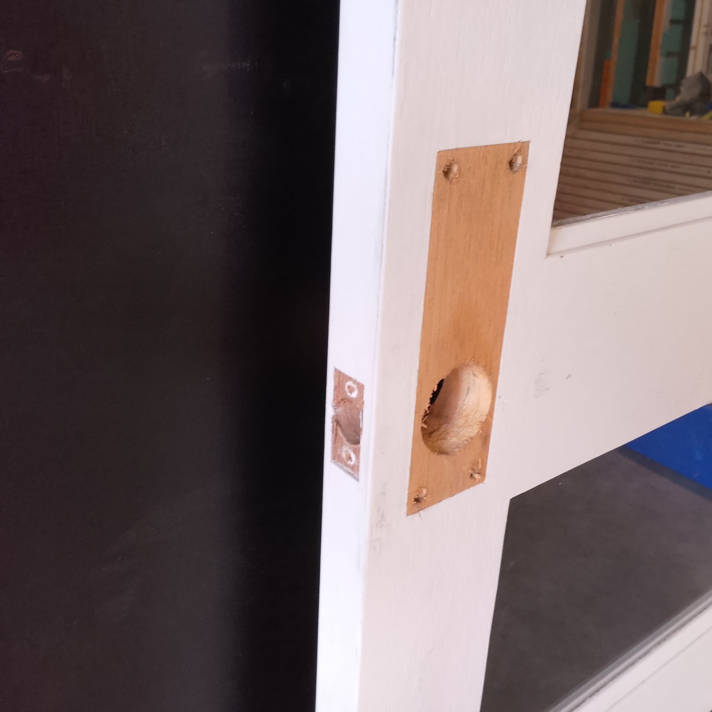 External Timber Door - 2040h x 820w Solid Core w/ 4 X Clear Glass  (XS24) *Factory 2nd* 30665
