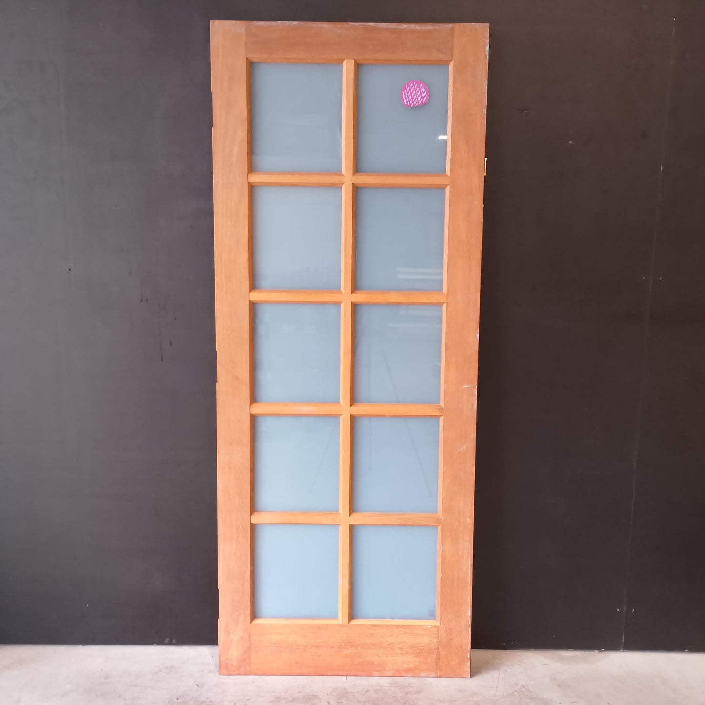 External Timber Door - 2040h x 820w Solid Core w/ 10 Obscure Glass (INF40) *Factory 2nd* 30669