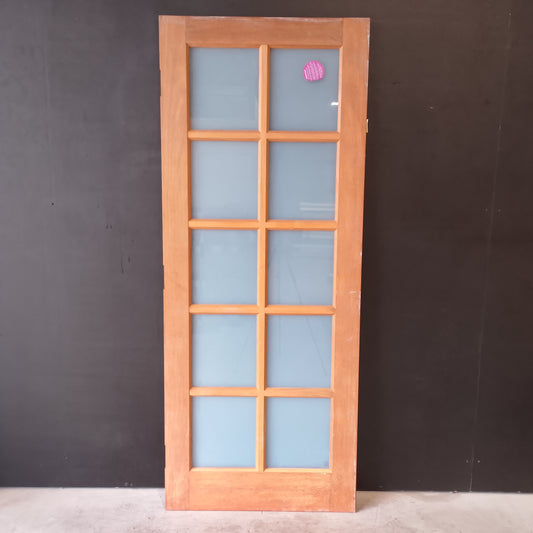 External Timber Door - 2040h x 820w Solid Core w/ 10 Obscure Glass (INF40) *Factory 2nd* 30669