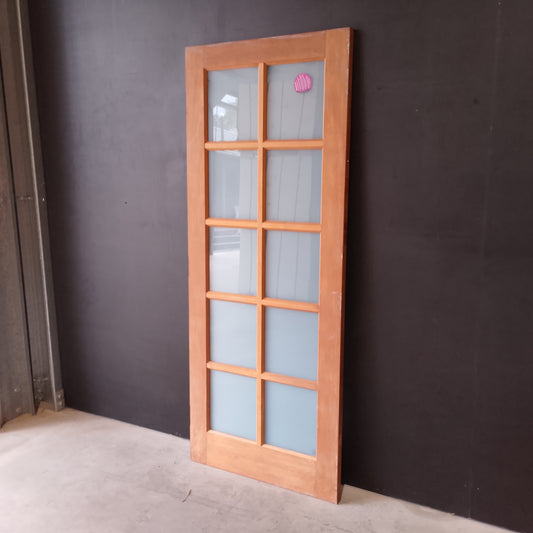 External Timber Door - 2040h x 820w Solid Core w/ 10 Obscure Glass (INF40) *Factory 2nd* 30669