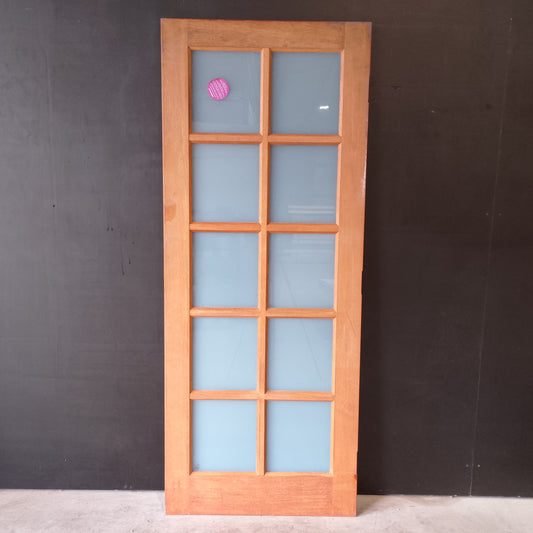 External Timber Door - 2040h x 820w Solid Core w/ 10 Obscure Glass (INF40) *Factory 2nd* 30670