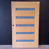 External Timber Door - 2040h x 1200w Solid Core w/ 5 X Obscure Glass  (AWO52G) *Factory 2nd* 30671
