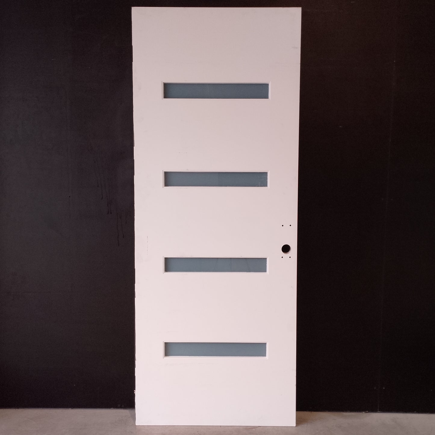 External Timber Door - 2340h x 920w Solid Core w/ 4 X Obscure Glass (PMAD104) *Factory 2nd* 30679