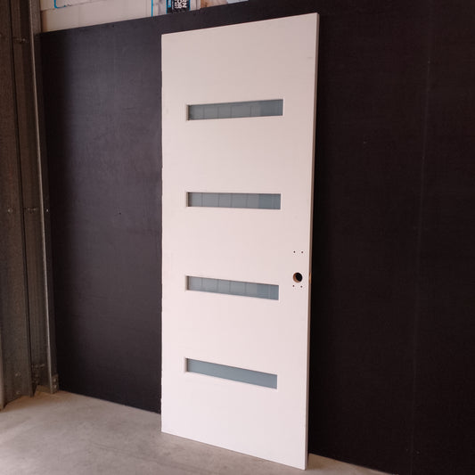 External Timber Door - 2340h x 920w Solid Core w/ 4 X Obscure Glass (PMAD104) *Factory 2nd* 30679
