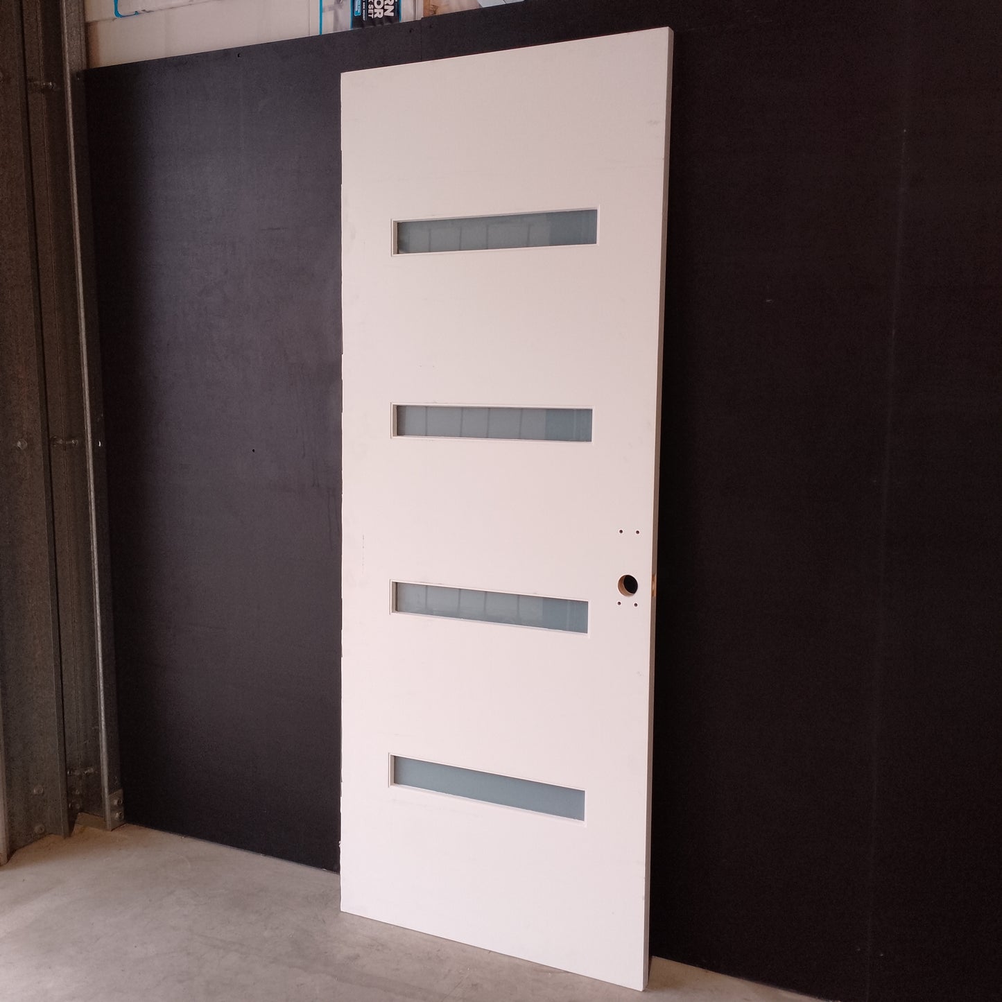 External Timber Door - 2340h x 920w Solid Core w/ 4 X Obscure Glass (PMAD104) *Factory 2nd* 30679