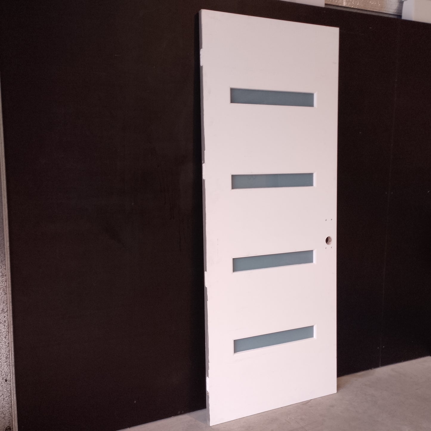 External Timber Door - 2340h x 920w Solid Core w/ 4 X Obscure Glass (PMAD104) *Factory 2nd* 30679