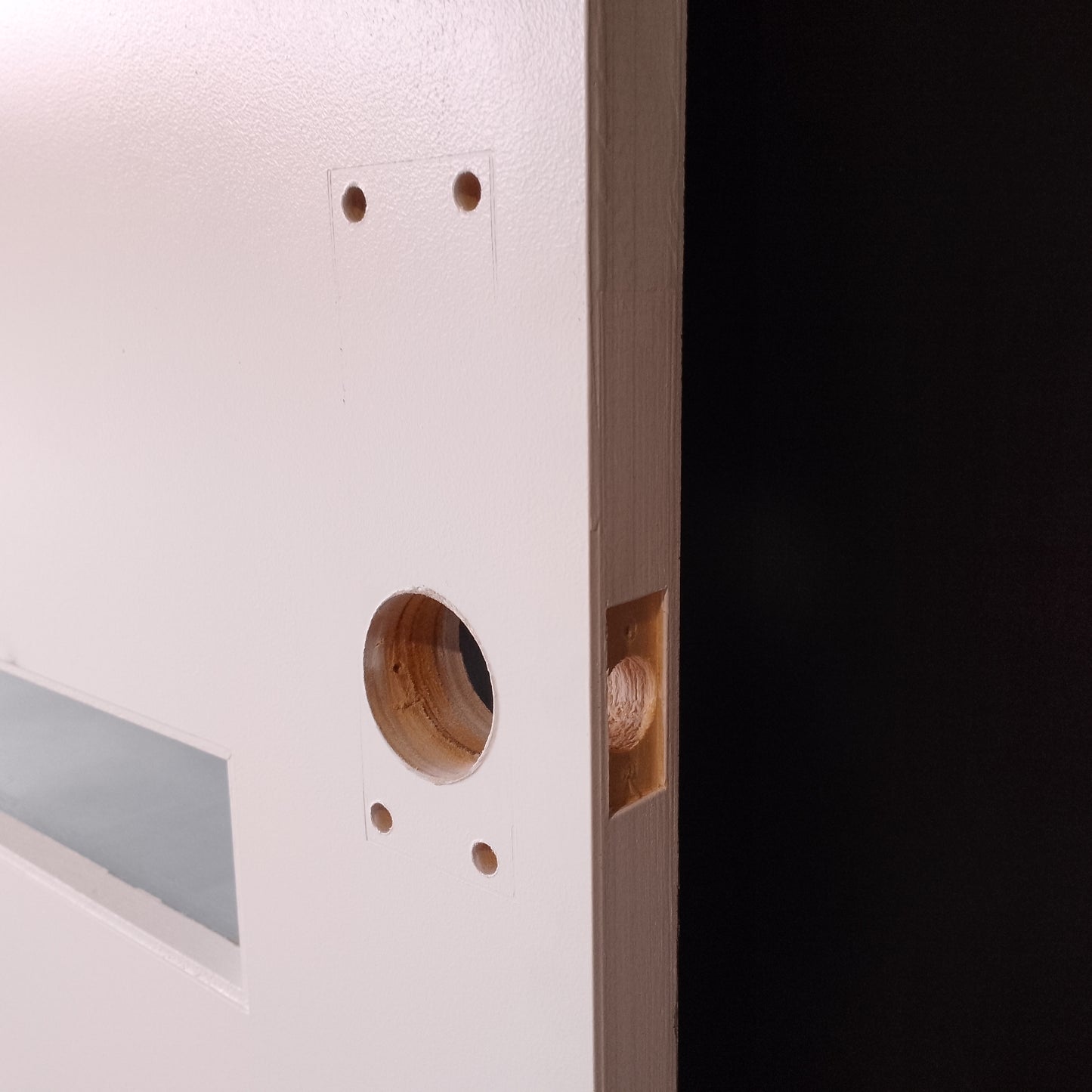 External Timber Door - 2340h x 920w Solid Core w/ 4 X Obscure Glass (PMAD104) *Factory 2nd* 30679