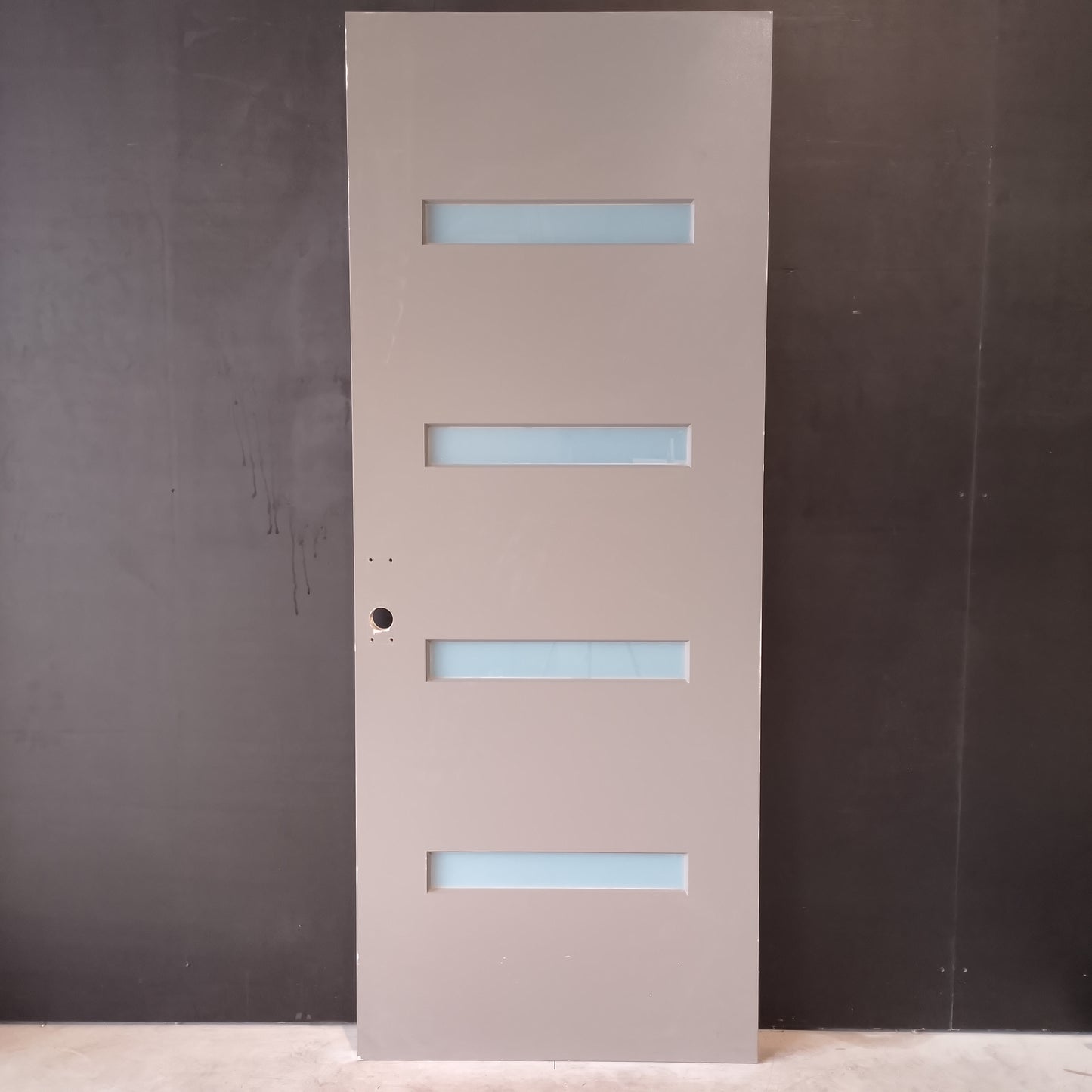 External Timber Door - 2340h x 920w Solid Core w/ 4 X Obscure Glass (PMAD104) *Factory 2nd* 30679