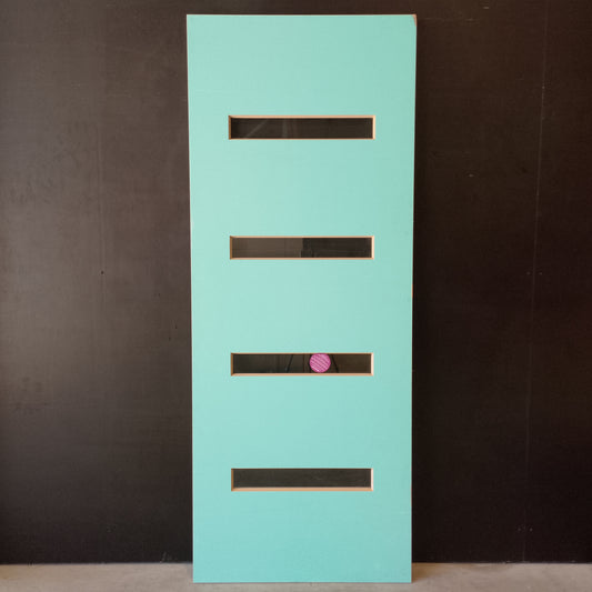 External Timber Door - 2340h x 920w Solid Core w/ 4 X Clear Glass (PMAD104) *Factory 2nd* 30685