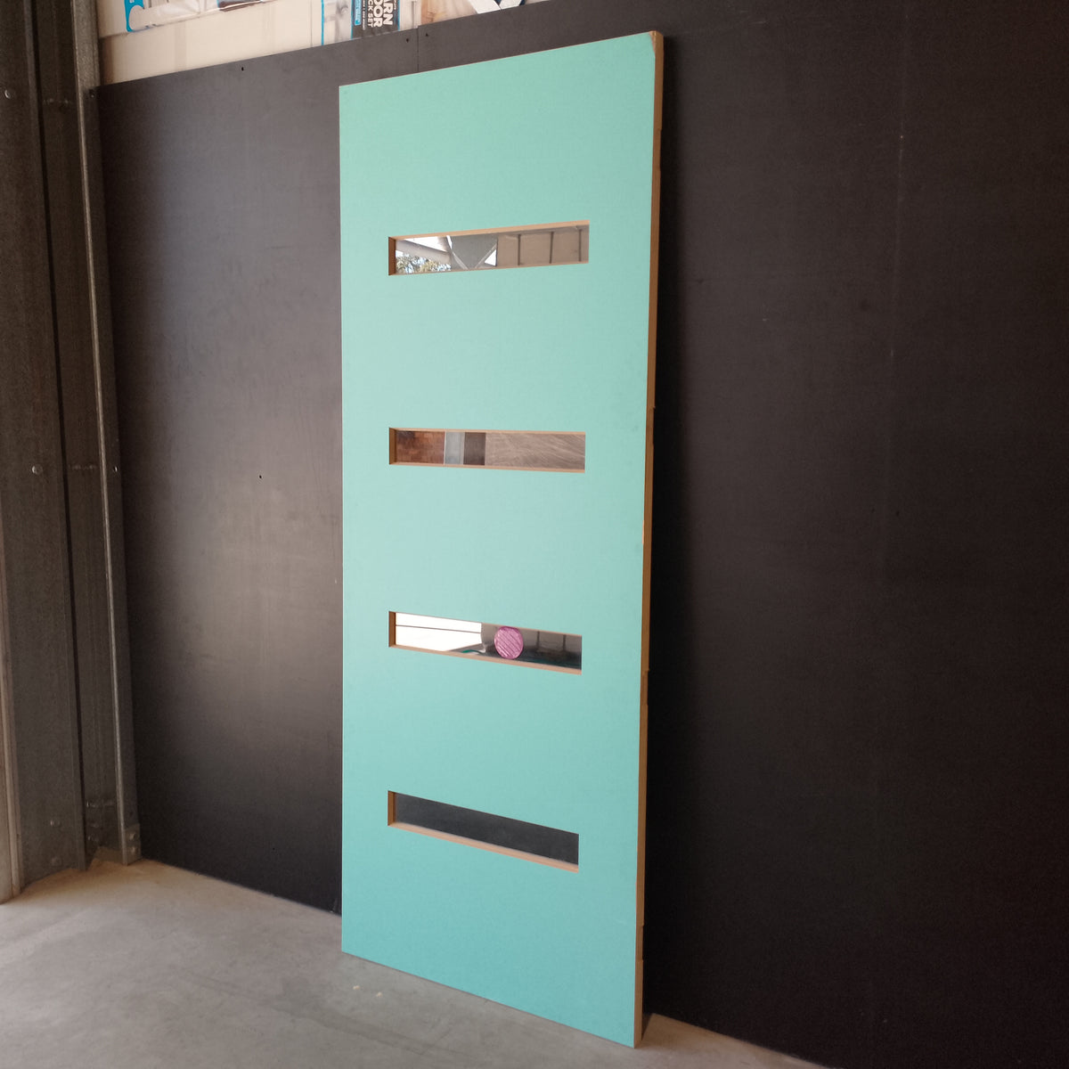 External Timber Door - 2340h x 920w Solid Core w/ 4 X Clear Glass (PMAD104) *Factory 2nd* 30685