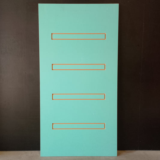 External Timber Door - 2340h x 1200w Solid Core w/ Routered Pattern (PURB104) *Factory 2nd* 30691