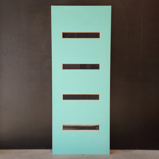 External Timber Door - 2340h x 920w Solid Core w/ 4 X Tinted Glass (PMAD104) *Factory 2nd* 30707