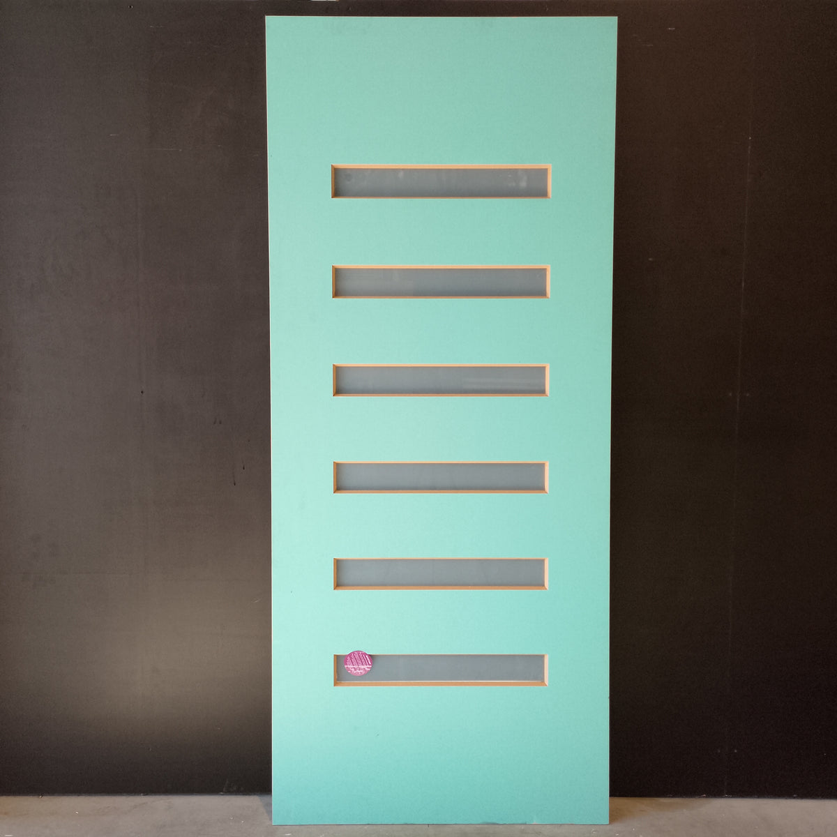 External Timber Door - 2400h x 1020w Solid Core w/ 6 X Obscure Glass (PMAD106) *Factory 2nd* 30708