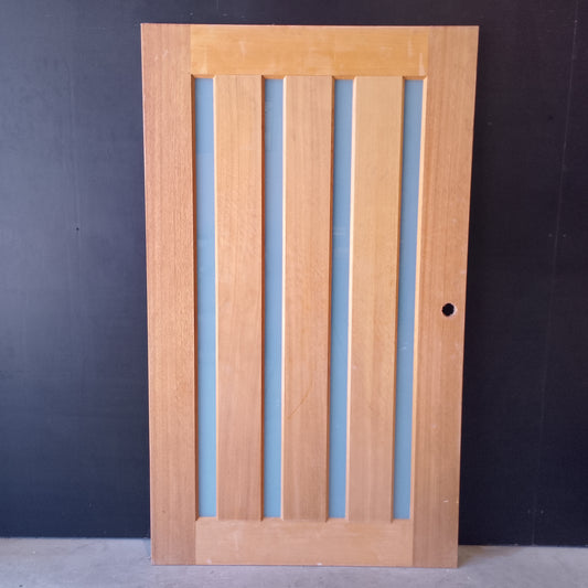 External Timber Door - 2040h x 1200w Solid Core w/ 4 X Obscure Glass (R. XS45) *Factory 2nd* 30713