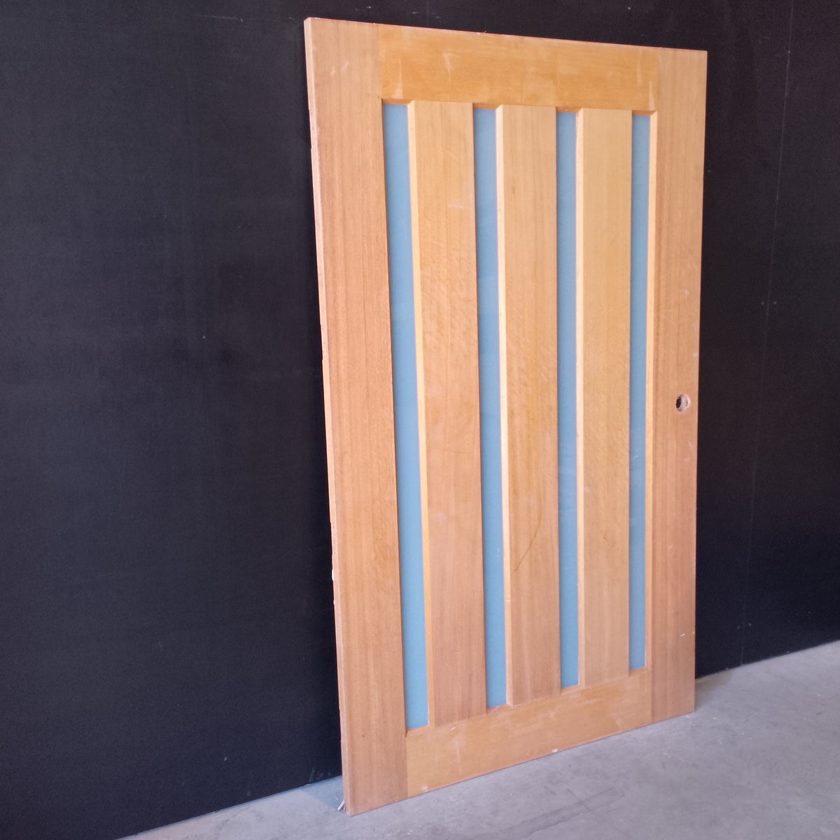 External Timber Door - 2040h x 1200w Solid Core w/ 4 X Obscure Glass (R. XS45) *Factory 2nd* 30713