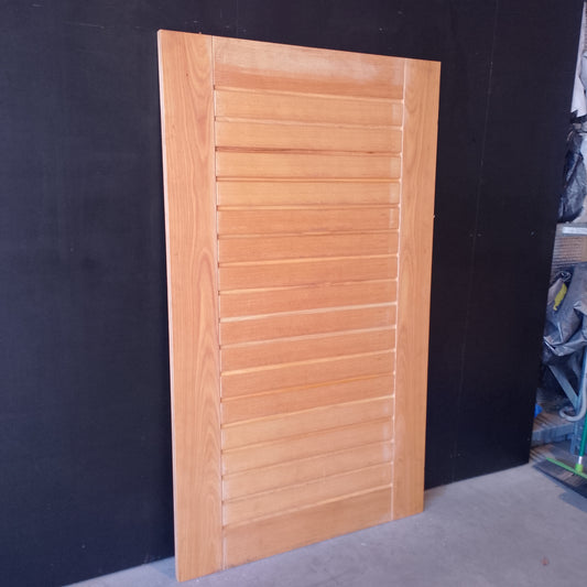 External Timber Door - 2040h x 1200w Solid Core w/ Horizontal Slats (AWOWS 19H) *Factory 2nd* 30714