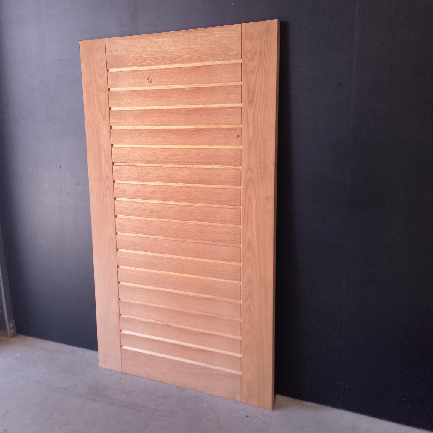 External Timber Door - 2040h x 1200w Solid Core w/ Horizontal Slats (AWOWS 19H) *Factory 2nd* 30714