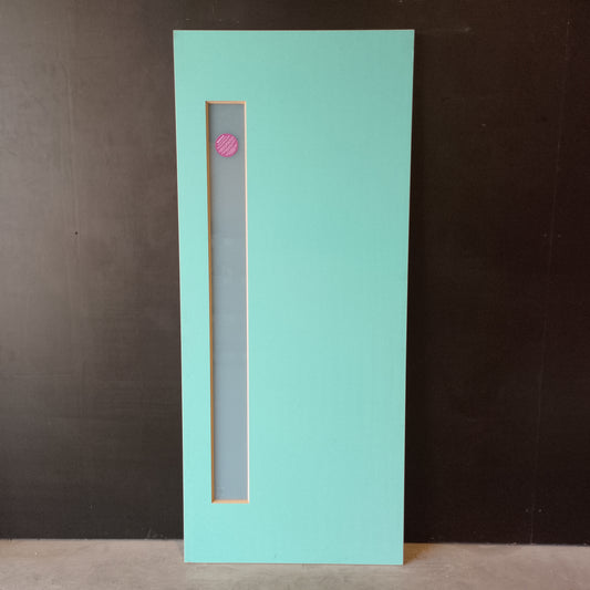 External Timber Door - 2040h x 870w Solid Core w/ 1 X Obscure Glass  (PMAD101) *Factory 2nd* 30718
