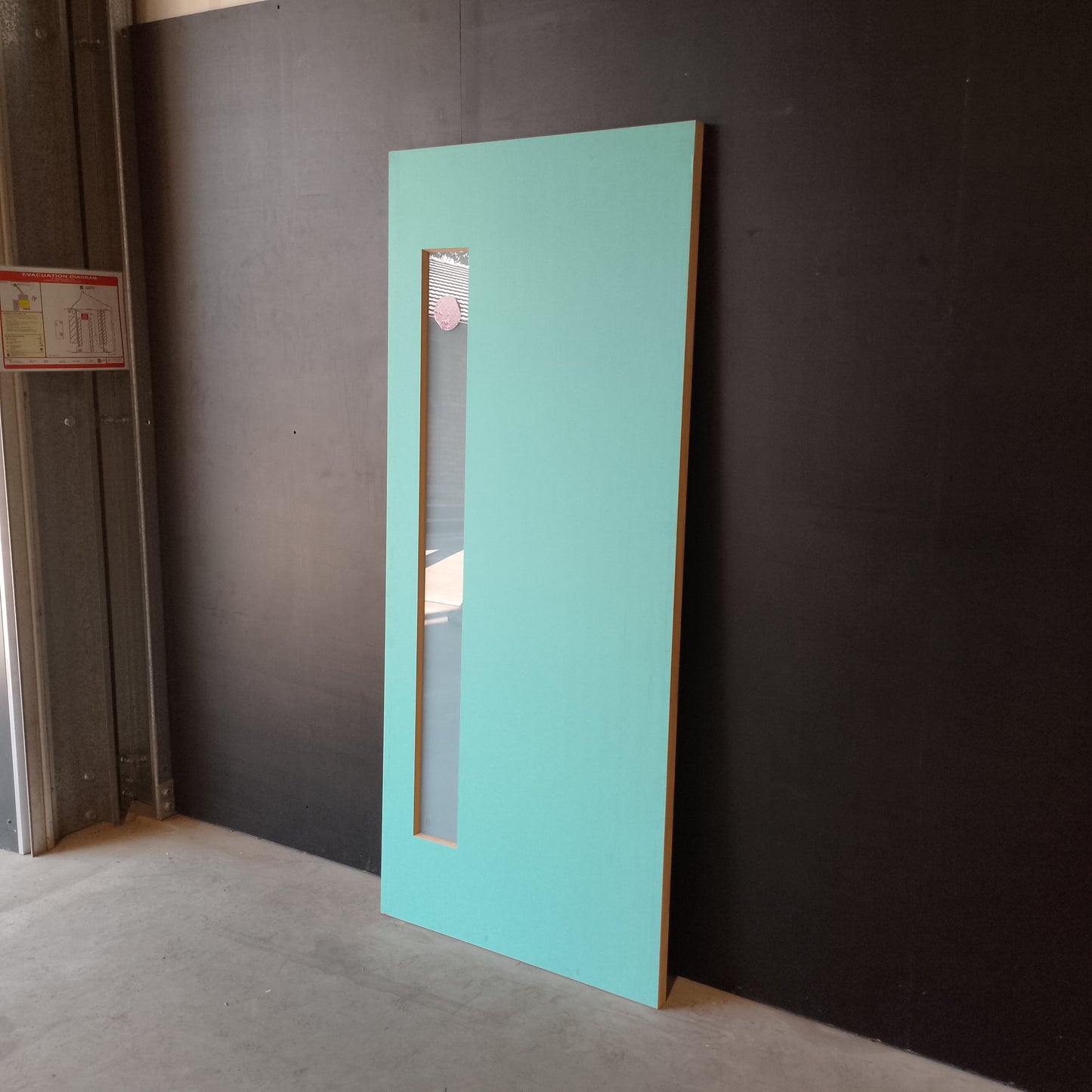 External Timber Door - 2040h x 870w Solid Core w/ 1 X Obscure Glass  (PMAD101) *Factory 2nd* 30718