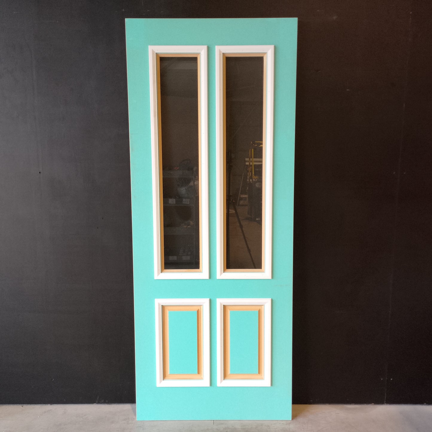 External Timber Door - 2040h x 820w Solid Core w/ 2 X Clear Glass (XVP12) *Factory 2nd* 30725