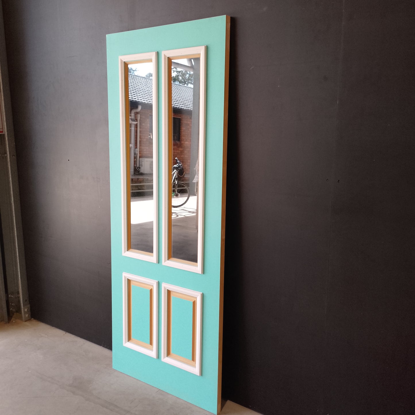 External Timber Door - 2040h x 820w Solid Core w/ 2 X Clear Glass (XVP12) *Factory 2nd* 30725