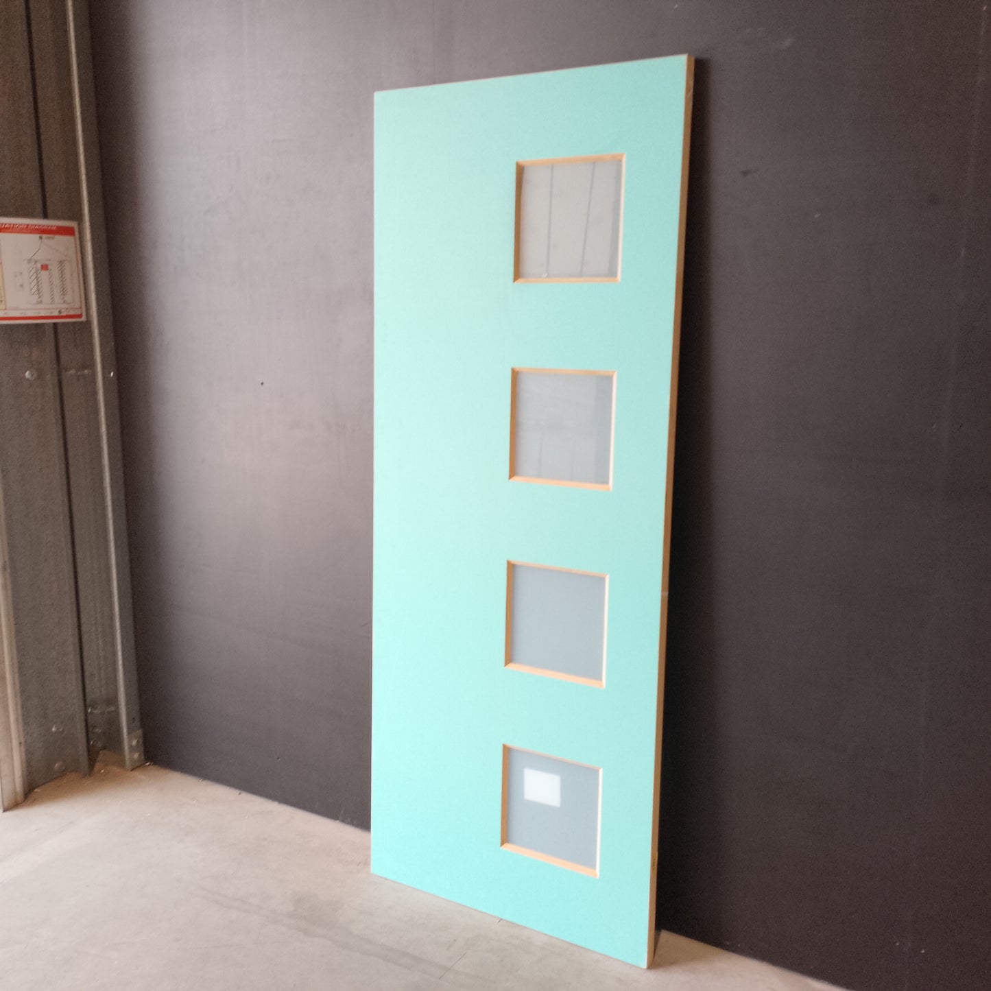 External Timber Door - 2040h x 820w Solid Core w/ 4 X Obscure Glass (XN7) *Factory 2nd* 30730