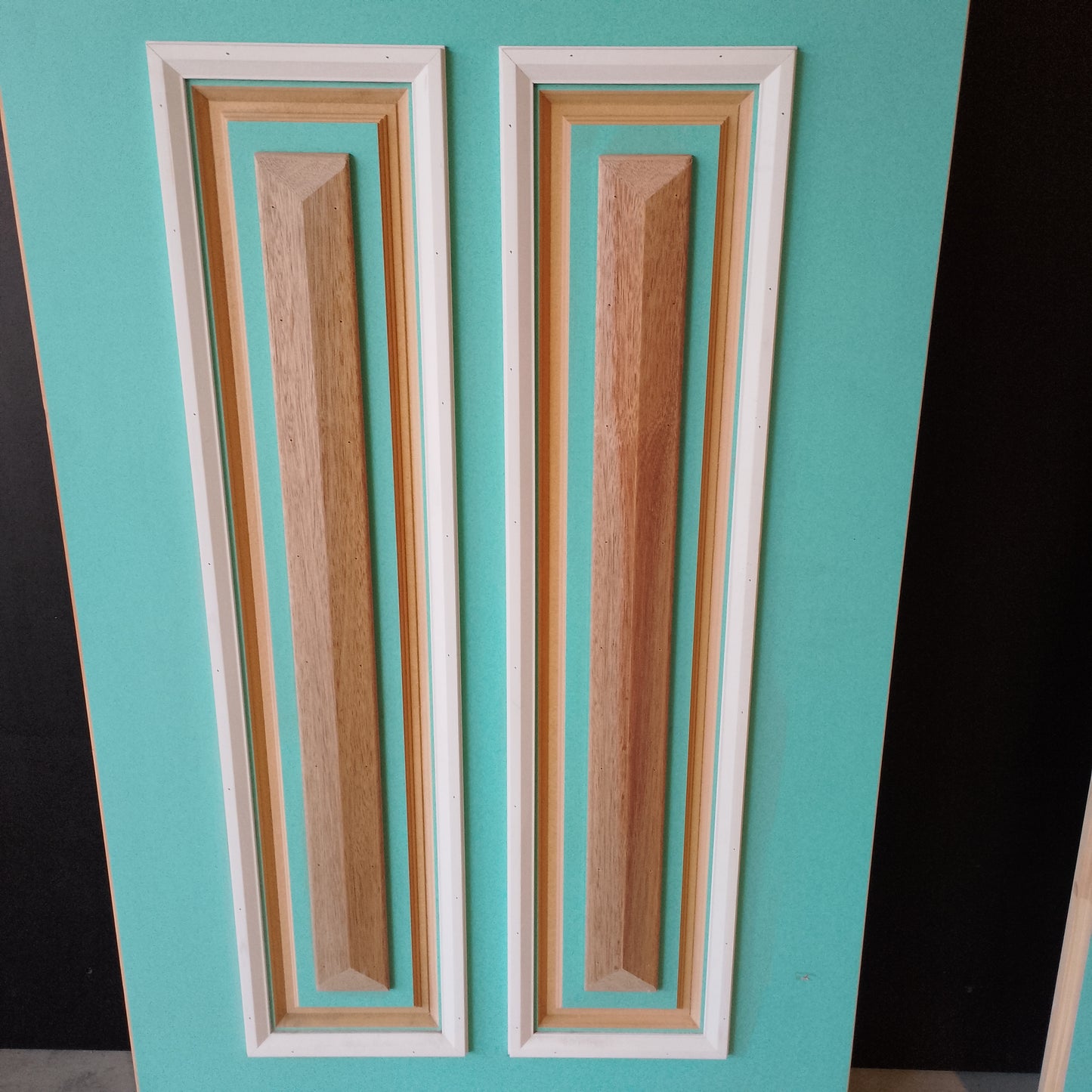External Timber Door Rebated Set - 2100h x 1330w Solid Core w/ 2 X Cathedral Glass (XCB1 / XCB2) *Factory 2nd* 30731