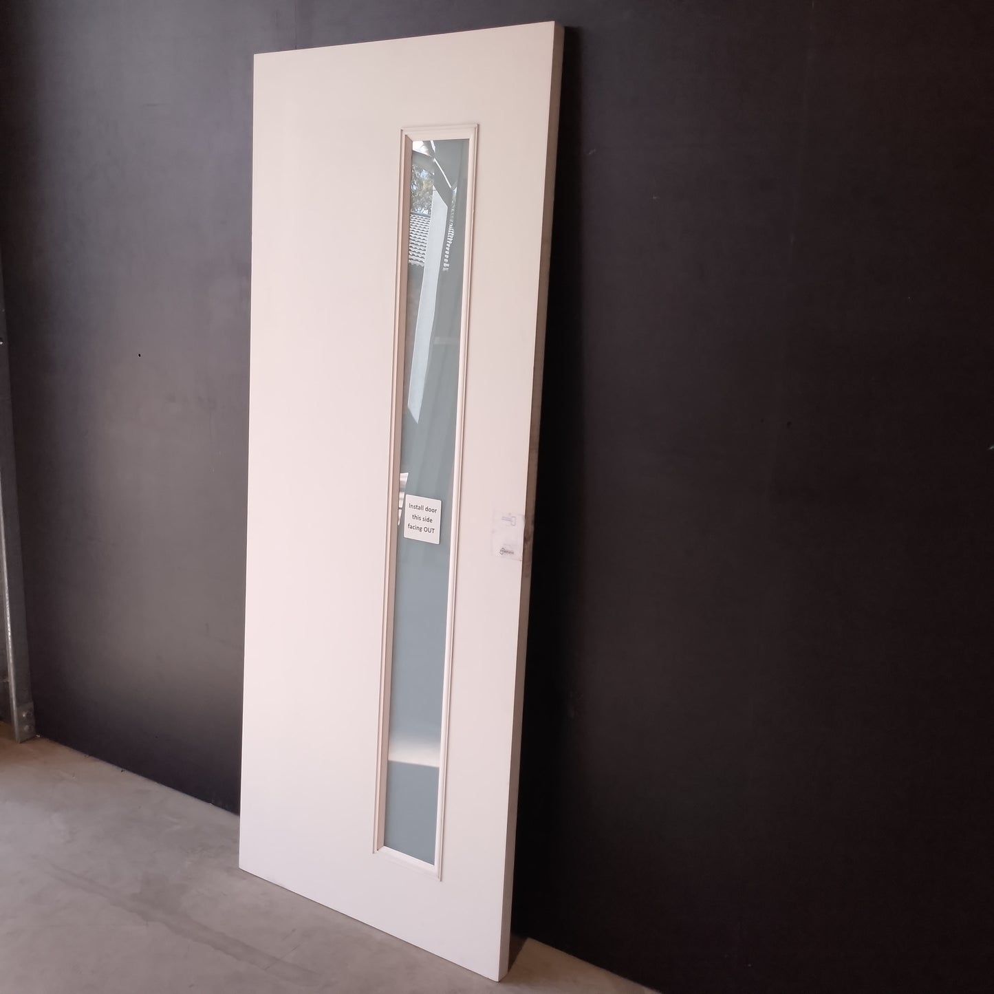 External Fiberglass Door - 2040h x 820w Polyurethane Core w/ 1 X Obscure Glass (FLF10SST) *Factory 2nd* 30733
