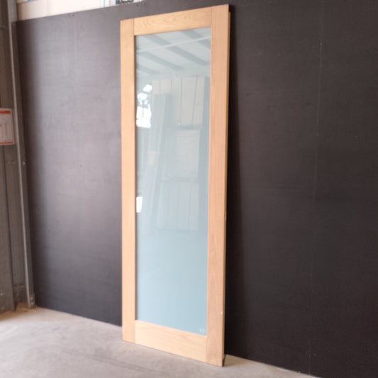 Internal Timber Door - 2340h x 820w Semi-Solid w/ 1 X Obscure Glass (AMOD1GT) *Factory 2nd* 30740