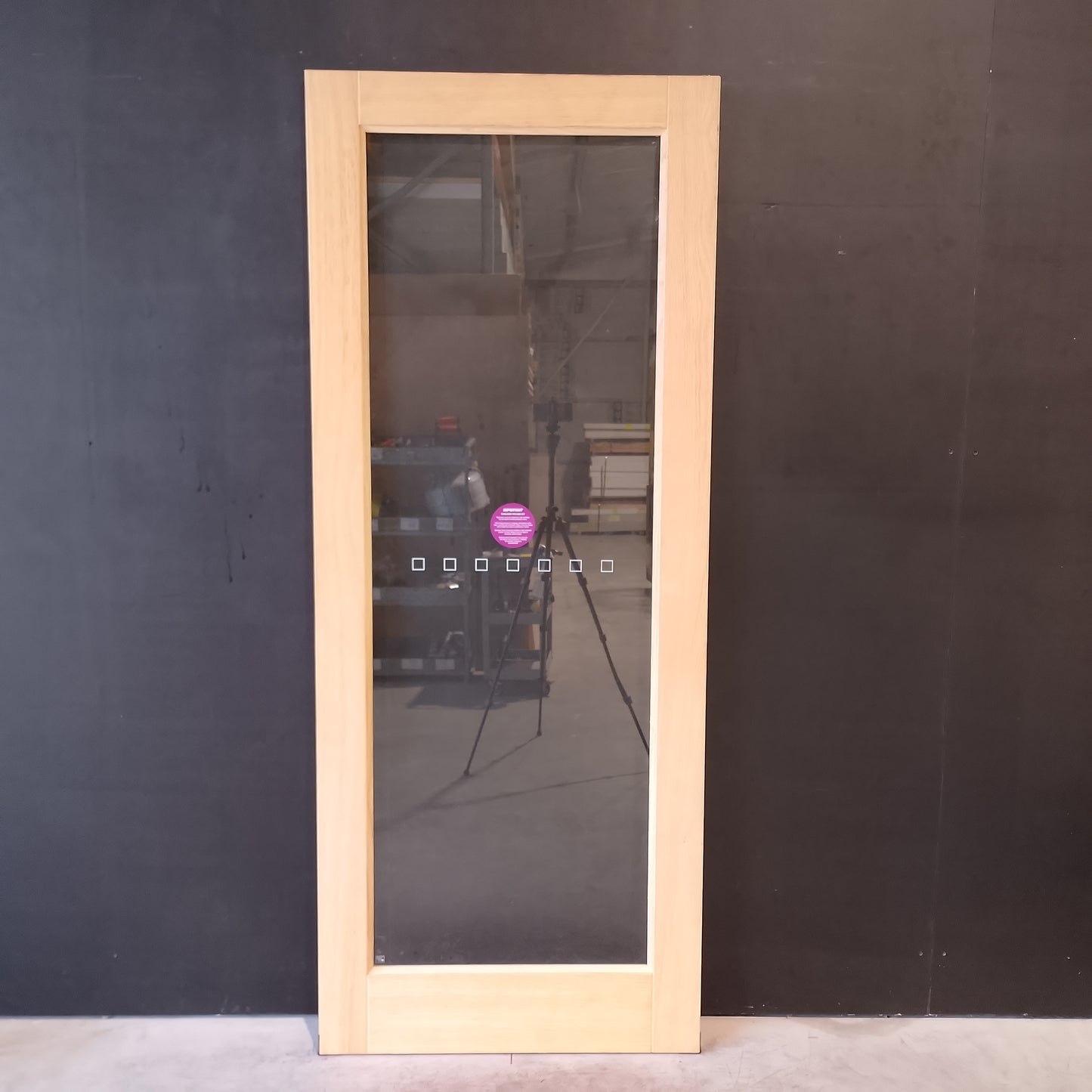 External Timber Door - 2040h x 820w Solid Core w/ 1 X Clear Glass (AWO21) *Factory 2nd* 30747