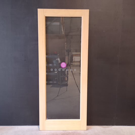External Timber Door - 2040h x 820w Solid Core w/ 1 X Clear Glass (AWO21) *Factory 2nd* 30747