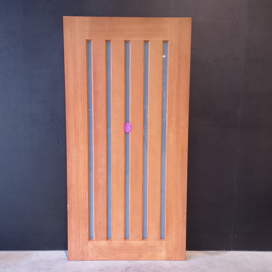 External Timber Door - 2040h x 1020w Solid Core w/ 5 X Obscure Glass (INF5VG) *Factory 2nd* 30749