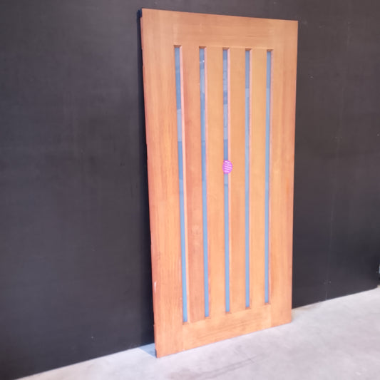 External Timber Door - 2040h x 1020w Solid Core w/ 5 X Obscure Glass (INF5VG) *Factory 2nd* 30749