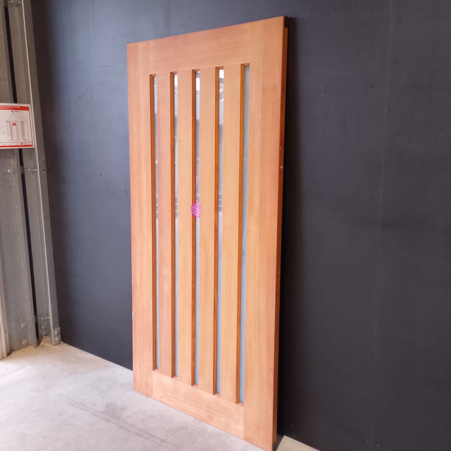 External Timber Door - 2040h x 1020w Solid Core w/ 5 X Obscure Glass (INF5VG) *Factory 2nd* 30749