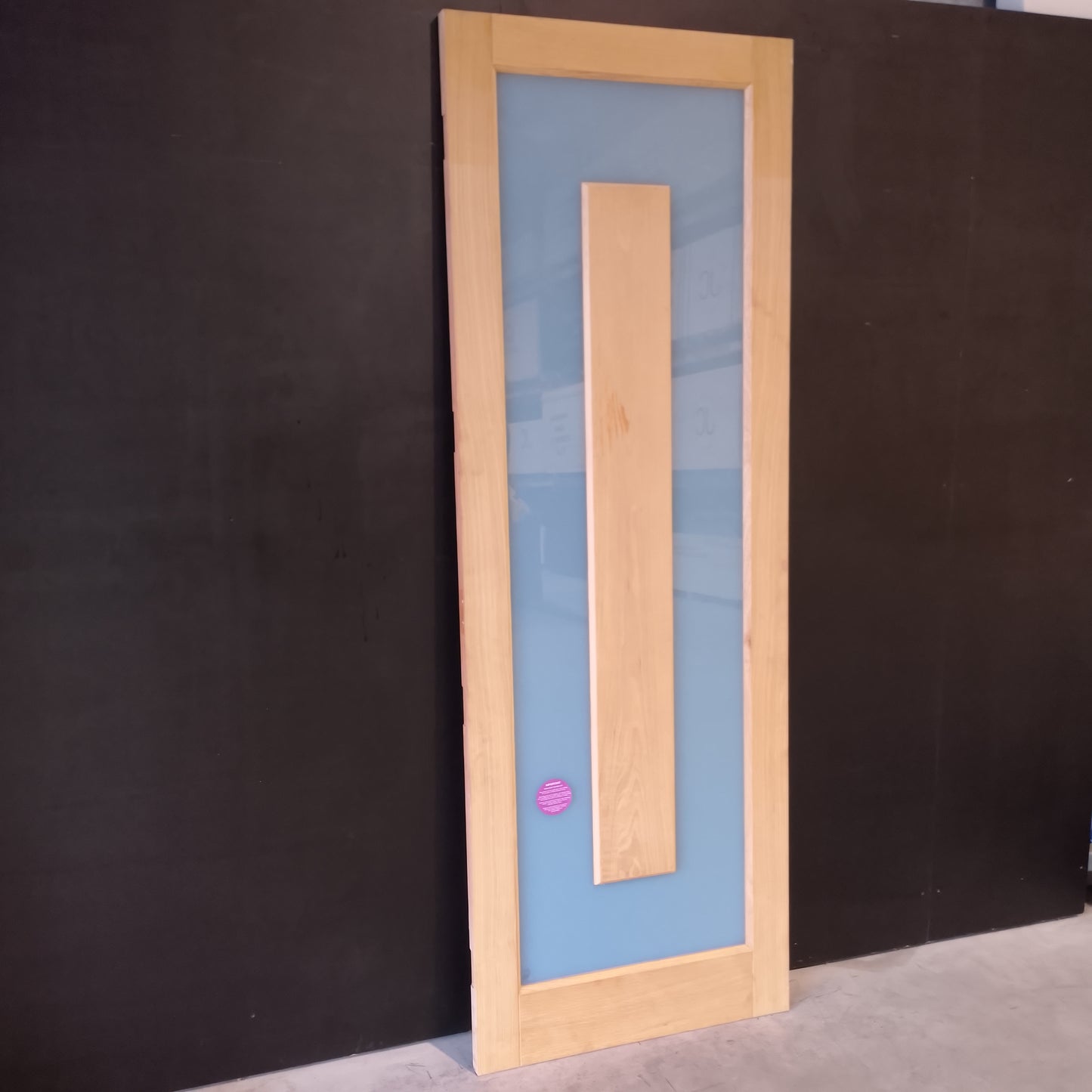 External Timber Door - 2340h x 820w Solid Core w/ 1 X Obscure Glass & Floating Panel (ALUM1) *Factory 2nd* 30751