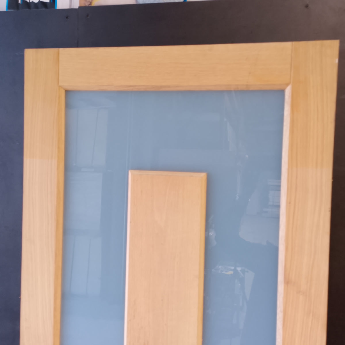 External Timber Door - 2340h x 820w Solid Core w/ 1 X Obscure Glass & Floating Panel (ALUM1) *Factory 2nd* 30751