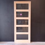 External Timber Door - 2340h x 920w Solid Core w/ 5 X Clear Glass (AWO5G) *Factory 2nd* 30756