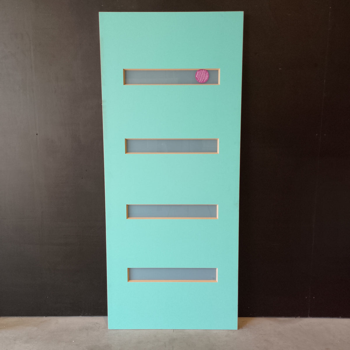 External Timber Door - 2040h x 870w Solid Core w/ 4 X Obscure Glass (PMAD104) *Factory 2nd* 30762
