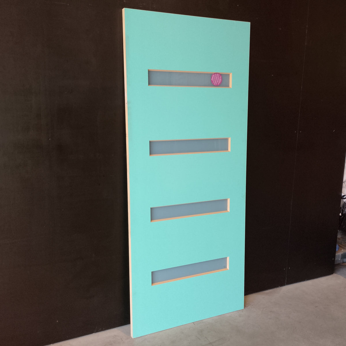 External Timber Door - 2040h x 870w Solid Core w/ 4 X Obscure Glass (PMAD104) *Factory 2nd* 30762