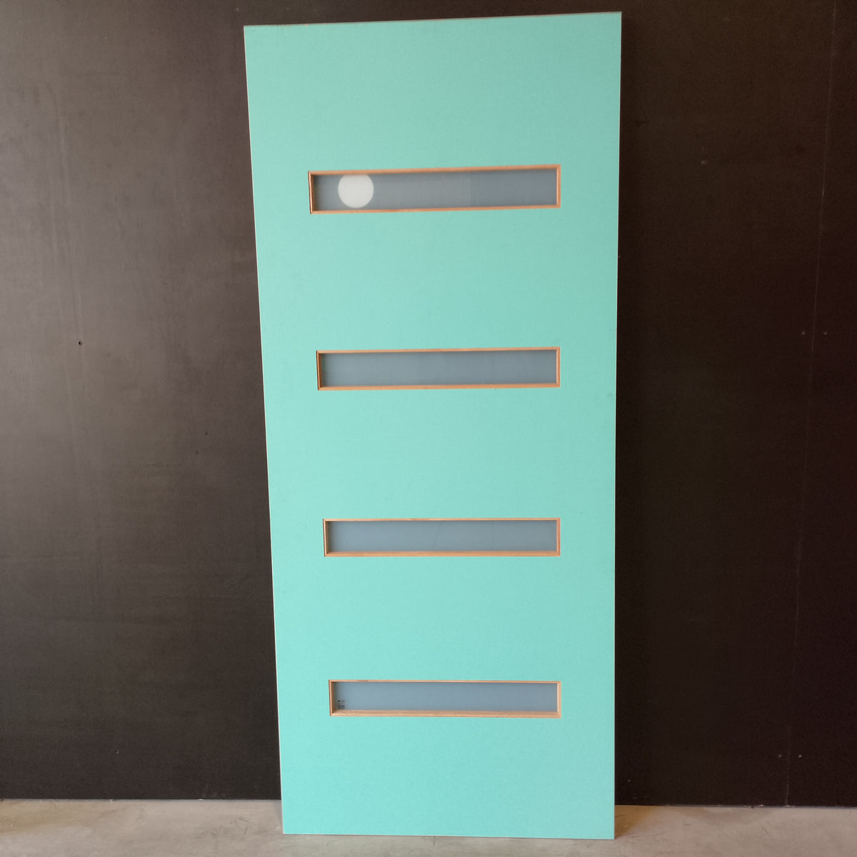 External Timber Door - 2040h x 870w Solid Core w/ 4 X Obscure Glass (PMAD104) *Factory 2nd* 30762