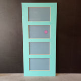 External Timber Door - 2040h x 920w Solid Core w/ 4 X Obscure Glass (PMAD4G) *Factory 2nd* 30763