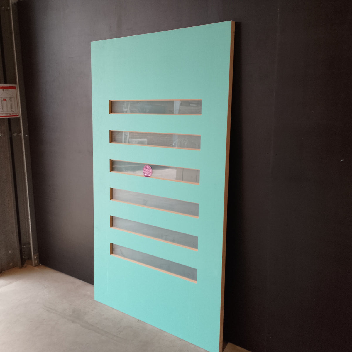 External Timber Door - 2040h x 1200w Solid Core w/ 6 X Obscure Glass (PMAD106) *Factory 2nd* 30769