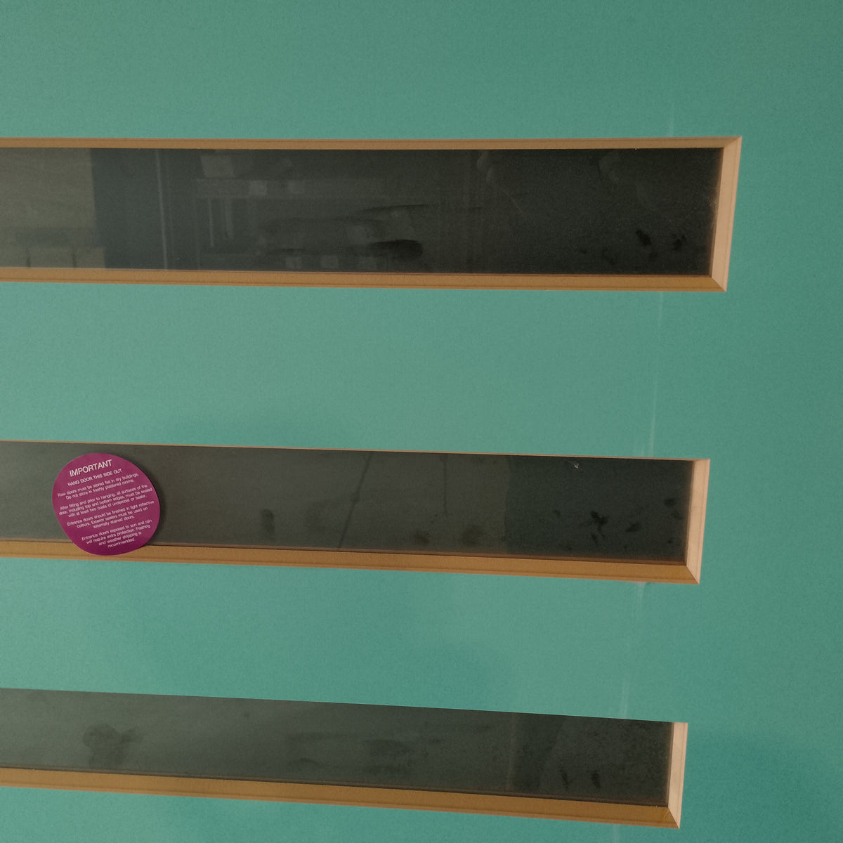 External Timber Door - 2040h x 1200w Solid Core w/ 6 X Obscure Glass (PMAD106) *Factory 2nd* 30769