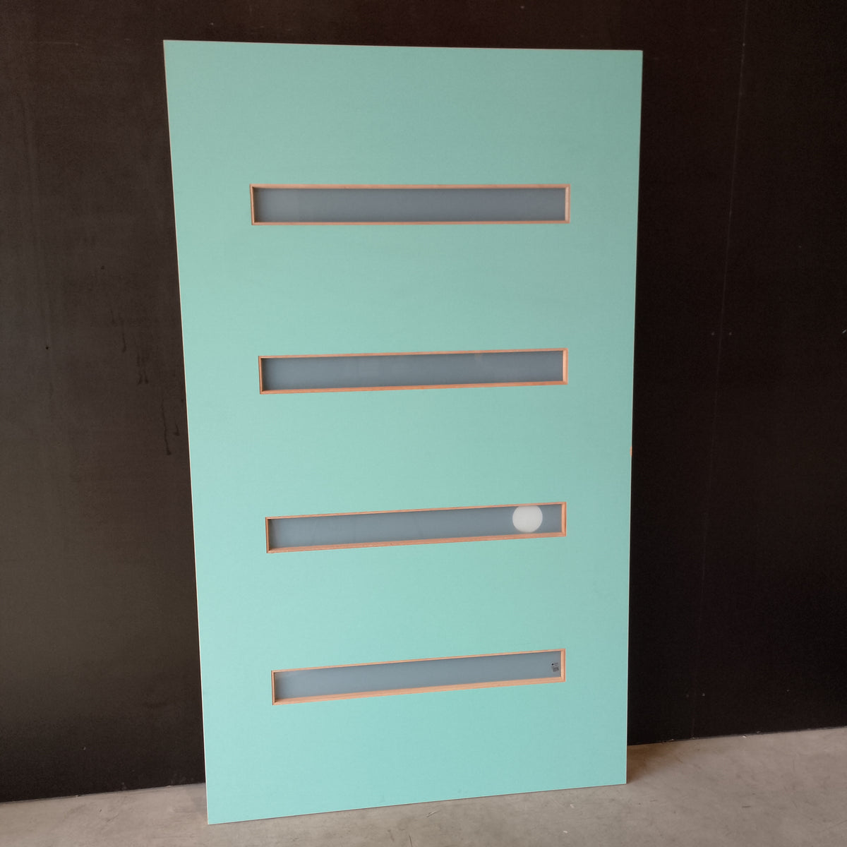 External Timber Door - 2040h x 1200w Solid Core w/ 4 X Obscure Glass (PMAD104) *Factory 2nd* 30770