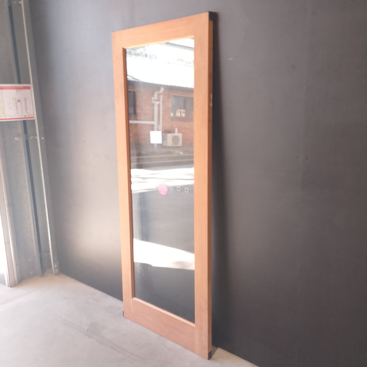 External Timber Door - 2040h x 820w Solid Core w/ 1 X Clear Glass (INF21) *Factory 2nd* 30772