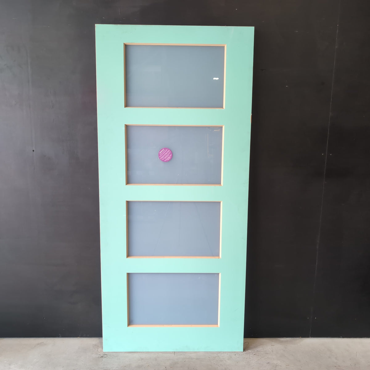 External Timber Door - 2040h x 920w Solid Core w/ 4 X Obscure Glass (PMAD 4G) *Factory 2nd* 30786