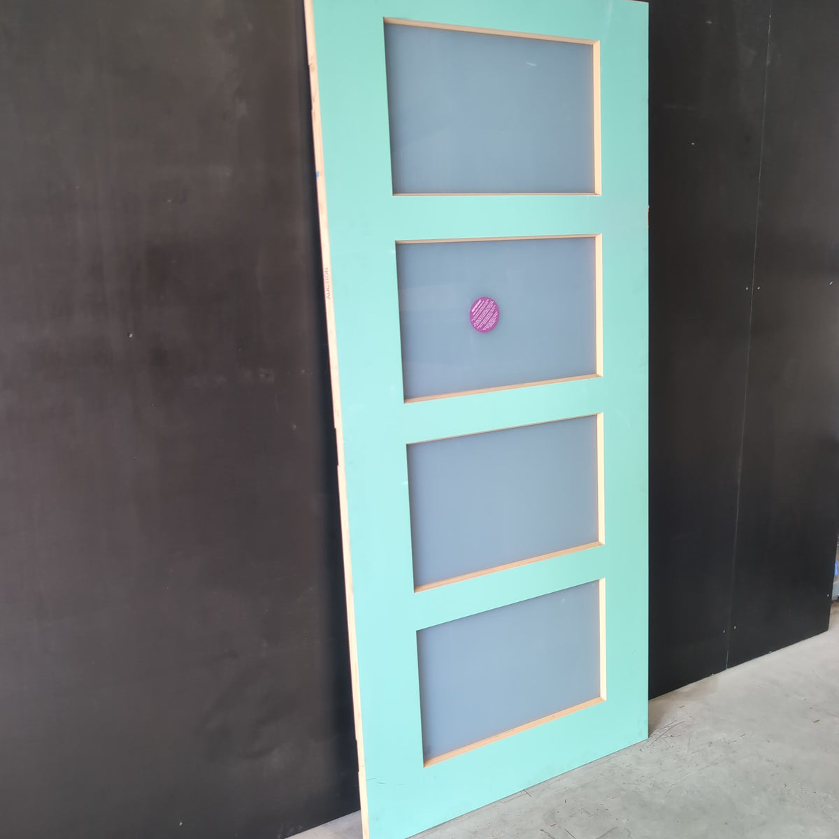 External Timber Door - 2040h x 920w Solid Core w/ 4 X Obscure Glass (PMAD 4G) *Factory 2nd* 30786