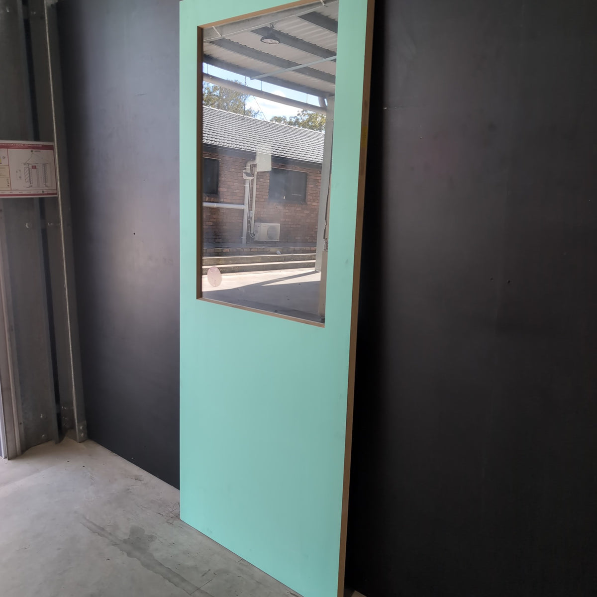 External Timber Door - 2280h x 920w Solid Core w/ 1 X Clear Glass (NO.7) *Factory 2nd* 30792