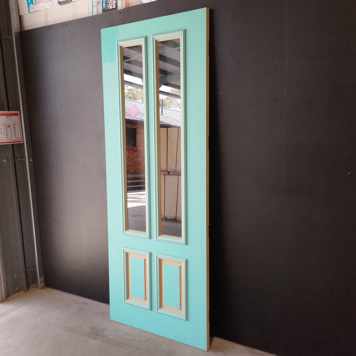 External Timber Door - 2340h x 920w Solid Core w/ 2 X Clear Glass (PCL4G) *Factory 2nd* 30793